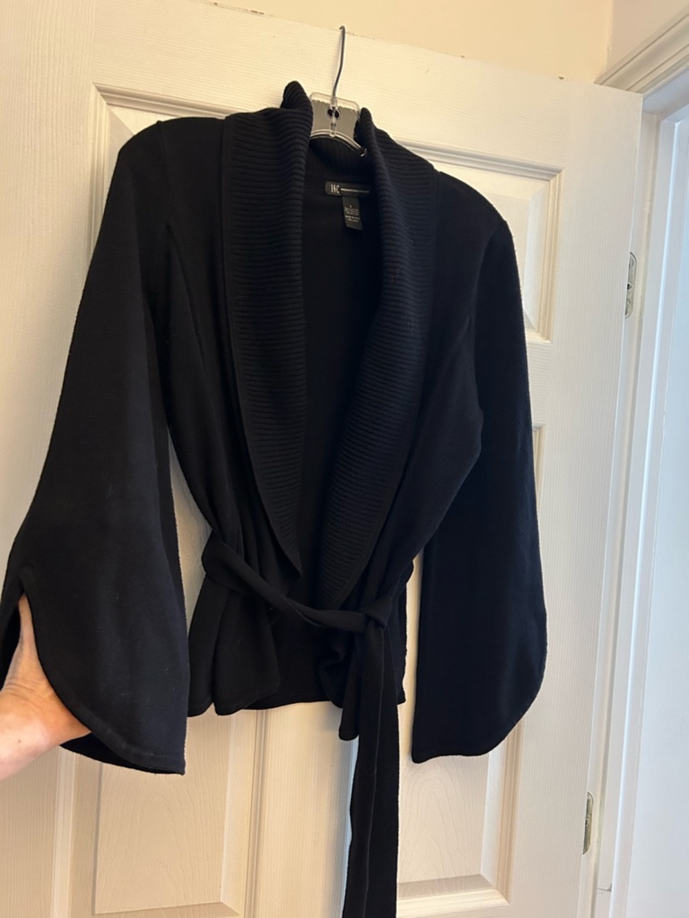 INC  International Concepts Black Wrap Cardigan